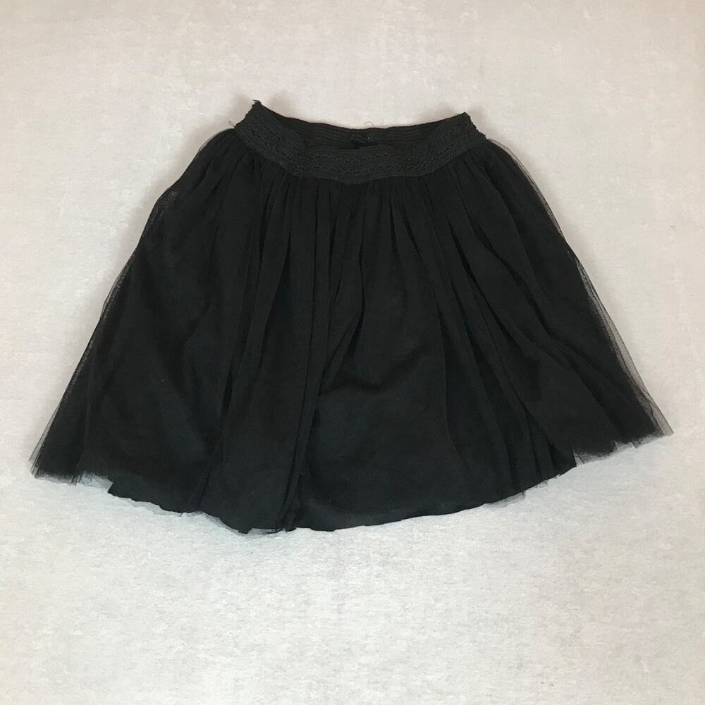 Miss Avenue Black Chiffon Layered Grunge Elastic Waist Mini Skirt